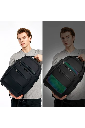 Čierny fosforeskujúci multifunkčný vodotesný batoh s bezpečnostným kódom a USB priestorom veľkosť (47*31*21cm) Bonluo