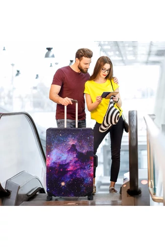 Bonluo ochranný obal na kufor s Galaxy vzorom veľkosť M Rozmery (62*43*27cm)