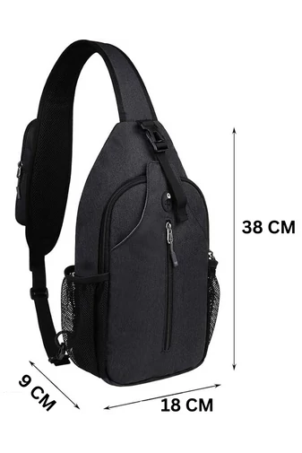 Čierna športová taška Bonluo vyrobená z vodotesného materiálu Veľkosť (38*18*9cm)
