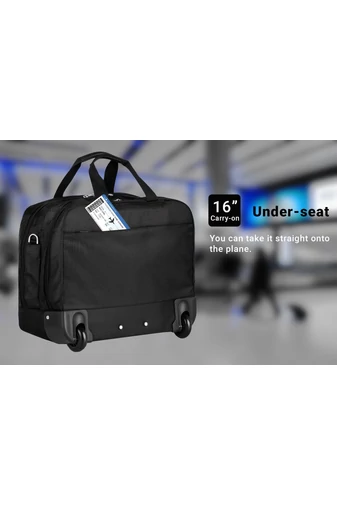 Aoking čierna taška na notebook s kolieskami, veľkosť Wizzair, biznis trieda Ryanair (44*37*20cm)