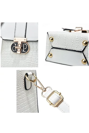 Čierna crossbody kabelka Bonluo z lakovanej kože Veľkosť 17*13*8cm
