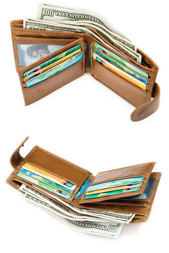 Hnedá pánska peňaženka so vzorom orla Materiál Prírodná koža Veľkosť (9,5*11*1,5cm)