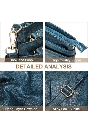 Crossbody Kabelka z Pravej Kože, Bonluo, Čierna 21*19,5*9,5cm 