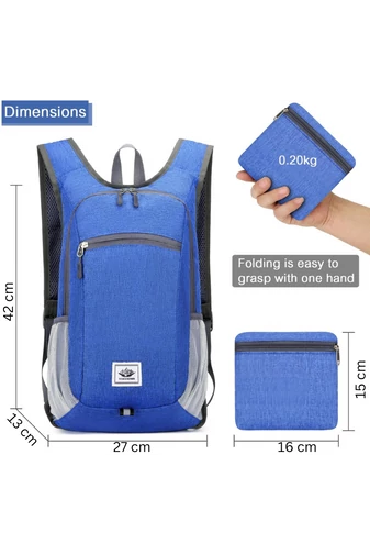 Modrý turistický skladací batoh Bonluo vyrobený z vodotesného materiálu Veľkosť 42*27*13 cm