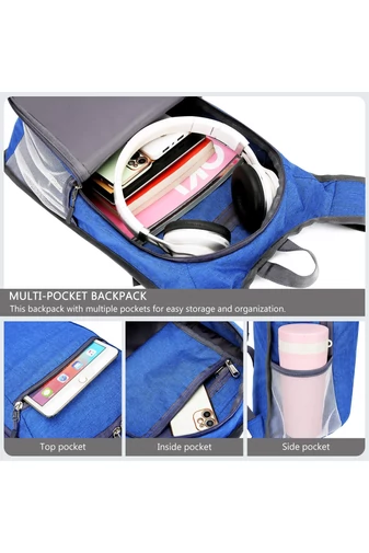 Modrý turistický skladací batoh Bonluo vyrobený z vodotesného materiálu Veľkosť 42*27*13 cm