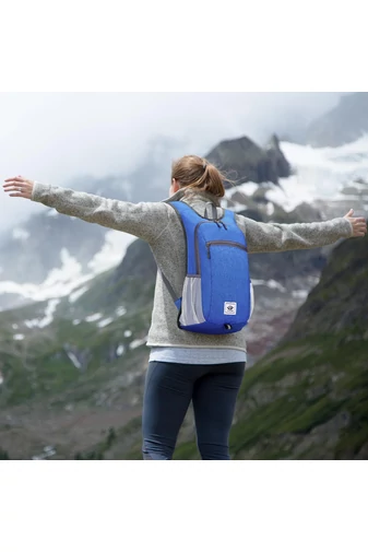 Modrý turistický skladací batoh Bonluo vyrobený z vodotesného materiálu Veľkosť 42*27*13 cm