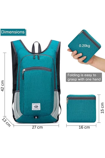 Tyrkysovo-zelený turistický skladací batoh Bonluo vyrobený z vodotesného materiálu Veľkosť 42*27*13 cm