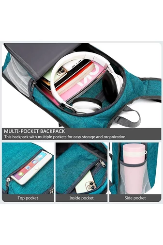 Tyrkysovo-zelený turistický skladací batoh Bonluo vyrobený z vodotesného materiálu Veľkosť 42*27*13 cm