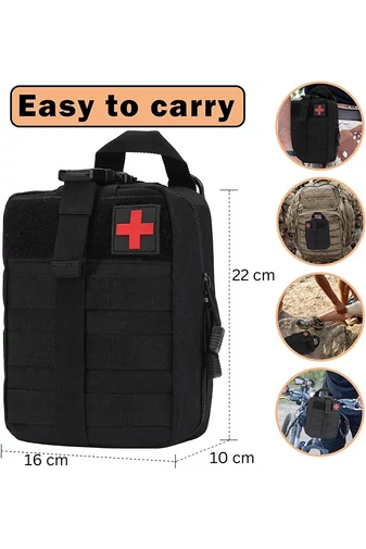 Čierna taštička Bonluo prvej pomoci na turistiku Veľkosť 22*16*10cm