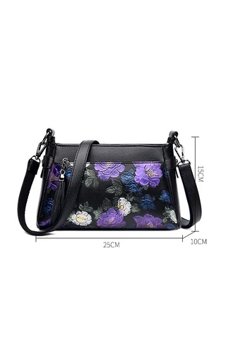Čierna crossbody kabelka so vzorom z imitácie kože Veľkosť 15*25*10cm