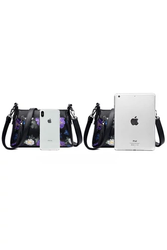 Čierna crossbody kabelka so vzorom z imitácie kože Veľkosť 15*25*10cm