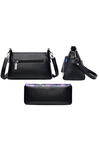 Čierna crossbody kabelka so vzorom z imitácie kože Veľkosť 15*25*10cm