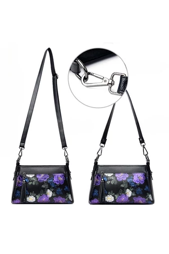 Čierna crossbody kabelka so vzorom z imitácie kože Veľkosť 15*25*10cm