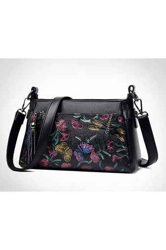 Čierna crossbody kabelka so vzorom z imitácie kože Veľkosť 15*25*10cm
