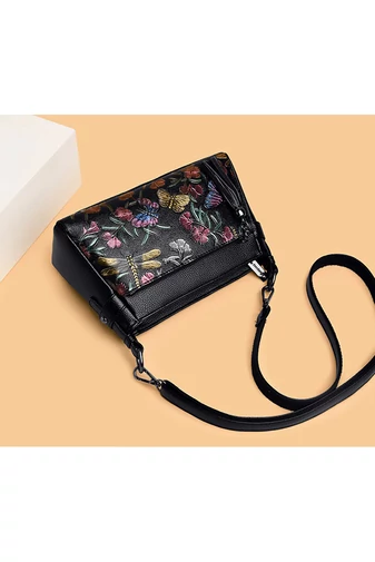 Čierna crossbody kabelka so vzorom z imitácie kože Veľkosť 15*25*10cm