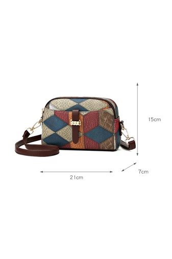 Farebná crossbody kabelka Bonluo so vzorom z imitácie kože Veľkosť 15*21*7 cm