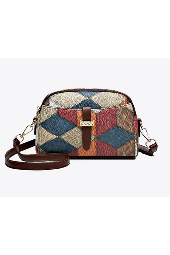 Farebná crossbody kabelka Bonluo so vzorom z imitácie kože Veľkosť 15*21*7 cm