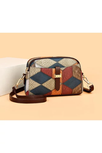 Farebná crossbody kabelka Bonluo so vzorom z imitácie kože Veľkosť 15*21*7 cm