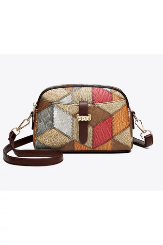Farebná crossbody kabelka Bonluo so vzorom z imitácie kože Veľkosť 15*21*7 cm