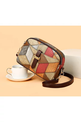 Farebná crossbody kabelka Bonluo so vzorom z imitácie kože Veľkosť 15*21*7 cm