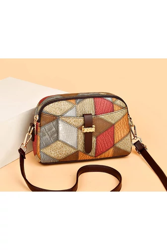 Farebná crossbody kabelka Bonluo so vzorom z imitácie kože Veľkosť 15*21*7 cm