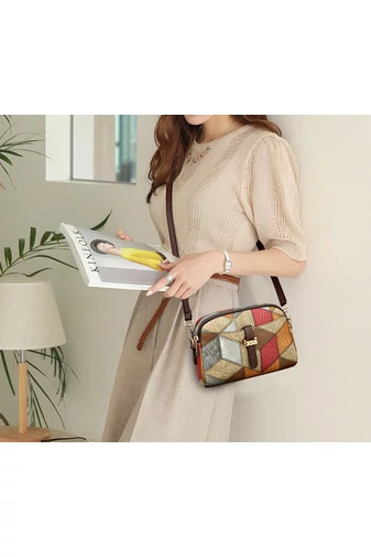 Farebná crossbody kabelka Bonluo so vzorom z imitácie kože Veľkosť 15*21*7 cm