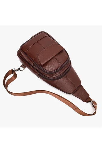 Hnedá crossbody taška Bonluo z prírodnej kože Veľkosť (31*17*9,5cm)