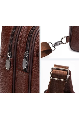 Hnedá crossbody taška Bonluo z prírodnej kože Veľkosť (31*17*9,5cm)