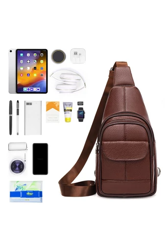 Hnedá crossbody taška Bonluo z prírodnej kože Veľkosť (31*17*9,5cm)