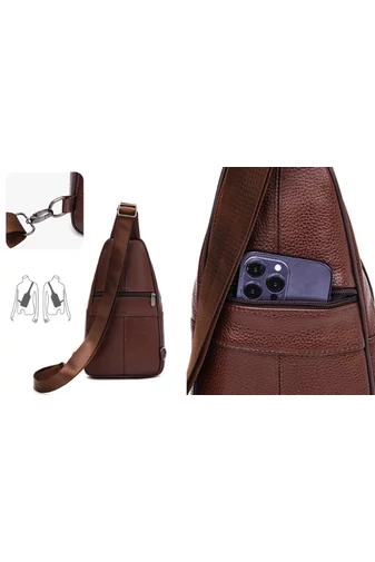 Hnedá crossbody taška Bonluo z prírodnej kože Veľkosť (31*17*9,5cm)