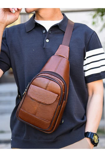 Hnedá crossbody taška Bonluo z prírodnej kože Veľkosť (31*17*9,5cm)