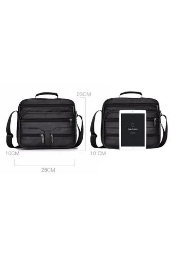 Čierna crossbody taška Bonluo z pravej kože veľkosť (23*26*10cm)