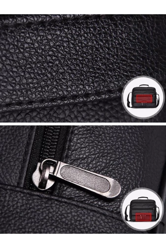Čierna crossbody taška Bonluo z pravej kože veľkosť (23*26*10cm)
