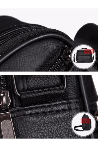 Čierna crossbody taška Bonluo z pravej kože veľkosť (23*26*10cm)