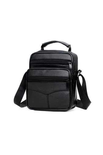 Čierna crossbody taška Bonluo z prírodnej kože Veľkosť (21*18*10cm)