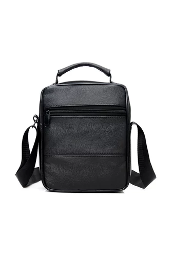 Čierna crossbody taška Bonluo z prírodnej kože Veľkosť (21*18*10cm)