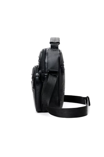 Čierna crossbody taška Bonluo z prírodnej kože Veľkosť (21*18*10cm)