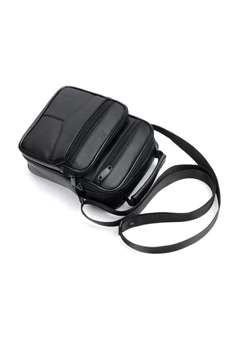 Čierna crossbody taška Bonluo z prírodnej kože Veľkosť (21*18*10cm)