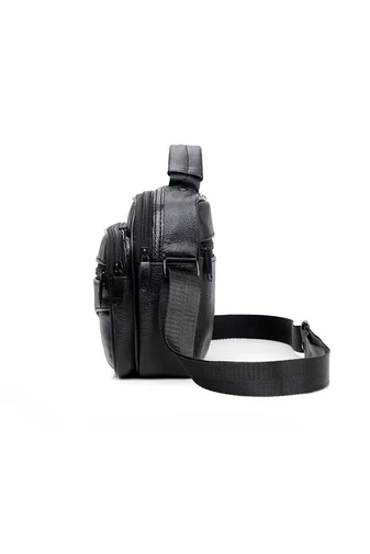 Čierna pánska crossbody taška Bonluo z pravej kože Veľkosť (18*21*10cm)