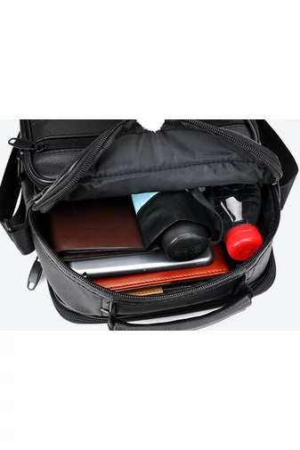 Čierna pánska crossbody taška Bonluo z pravej kože Veľkosť (18*21*10cm)