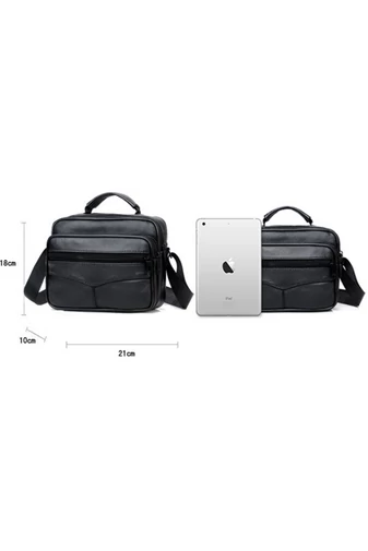 Čierna pánska crossbody taška Bonluo z pravej kože Veľkosť (18*21*10cm)