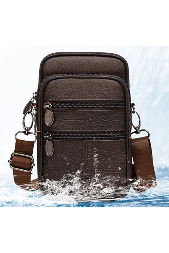 Čierna mini crossbody a opasková taška Bonluo z prírodnej kože Veľkosť (19*11*5cm)