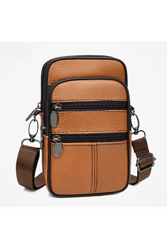 Hnedá mini crossbody a opasková taška Bonluo z prírodnej kože Veľkosť (19*11*5cm)