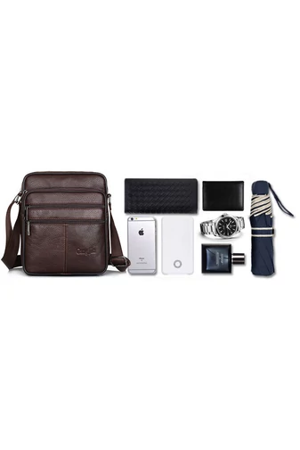 Čierna pánska crossbody taška Bonluo z pravej kože Veľkosť (23*19*7cm)