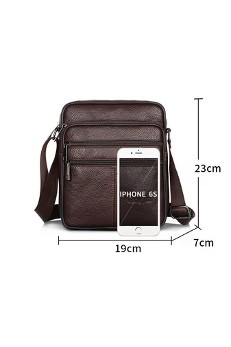 Čierna pánska crossbody taška Bonluo z pravej kože Veľkosť (23*19*7cm)