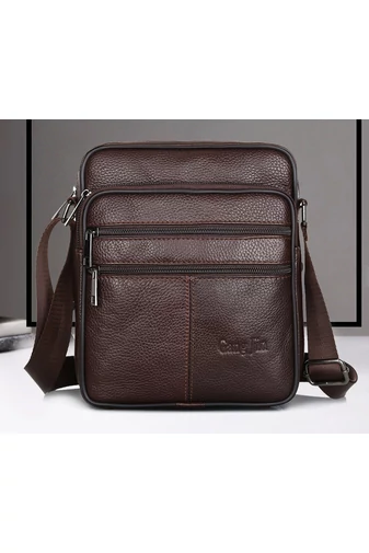 Čierna pánska crossbody taška Bonluo z pravej kože Veľkosť (23*19*7cm)