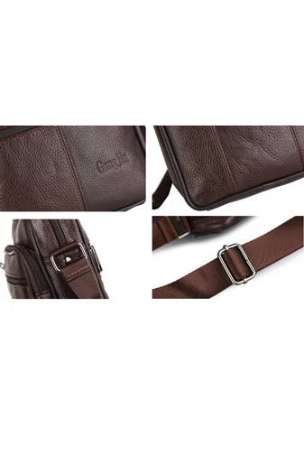 Čierna pánska crossbody taška Bonluo z pravej kože Veľkosť (23*19*7cm)