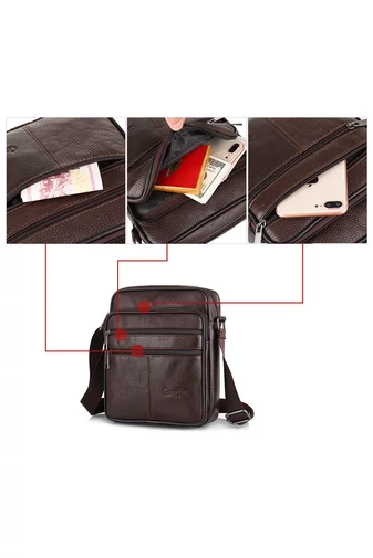 Čierna pánska crossbody taška Bonluo z pravej kože Veľkosť (23*19*7cm)