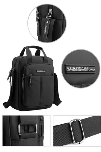 Čierna nepremokavá crossbody taška Bonluo veľkosť (32*25*13cm)