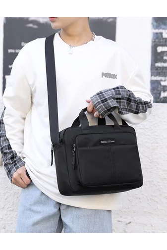 Čierna taška na notebook a crossbody taška Bonluo vyrobená z nepremokavého materiálu Malá veľkosť (25*32*12 cm)